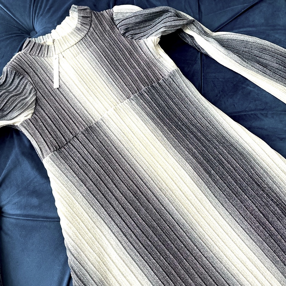 ASOS long sleeve ombré sparkle ribbed dress